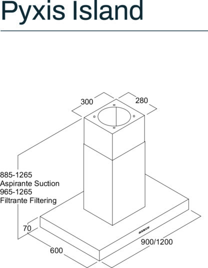 PYXIS ISLAND 90:120 RYSUNEK TECHNICZNY