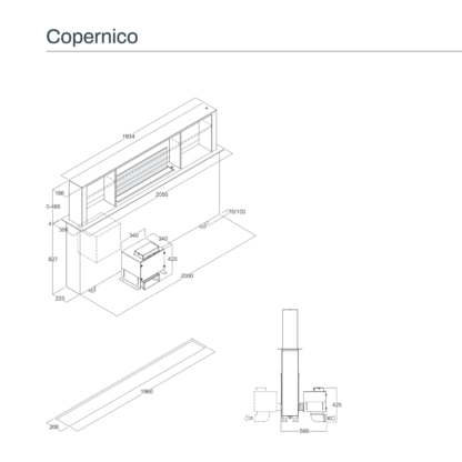 OKAP DOWNDRAFT FIM COPERNICO RYSUNEK TECHNICZNY