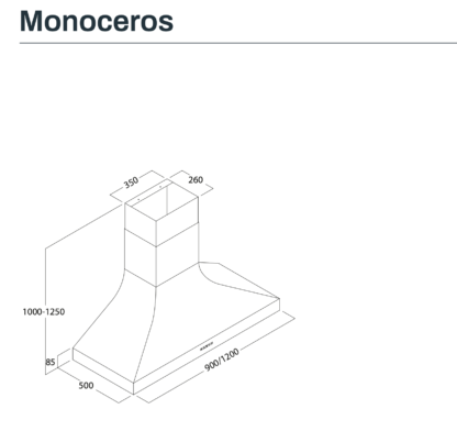 OKAP PODSZAFKOWY FIM MONOCEROS RYSUNEK TECHNICZNY